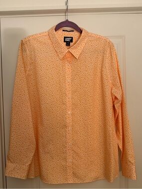 Land’s End Orange Patterned Button Down